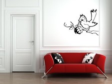 Banksy Bird With Grenade Art Wall Sticker Decal Fridge / Wall / Car 60cm x 80cm