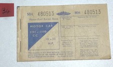Vintage Motor Fuel Ration Book