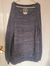 G Star Raw Mens Blue Scoop Neck Jumper Size XL