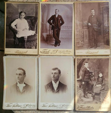 Collection of 6 stunning antique Victorian Cabinet Card photos