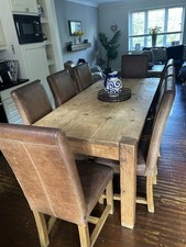 8 Real Leather Solid Wood
