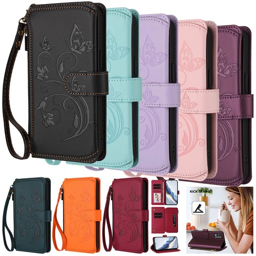 Zipper folio wallet leather - zipper,