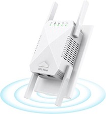EDTISKE  Dual Band WiFi Internet Booster Extender 4 Antennas 1200Mbps - UK Plug