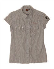 IGUANA Womens Short Sleeve Shirt EU 38 Medium Blue Check Cotton DR15