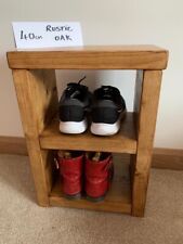 SMALL SHOE BENCH RUSTIC WOODEN SHOEBENCH SHOE BOOT RACK HALLWAY STORAGE HANDMADE