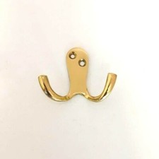 Solid Polished Brass Georgian /Victorian Robe Coat Hat Towel Hooks-Single/Double