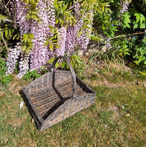 Large vintage wicker trug - vintage,