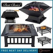 Outdoor bbq firepit square - firepit,
