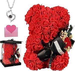Decorative rose bear teddy - decorative,