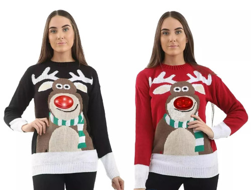 Ladies rudolph nose jumper - rudolph,