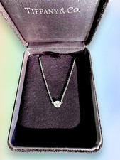 Tiffany Platinum Elsa Peretti Diamonds by Yard Single Diamond Necklace 0.35 ct