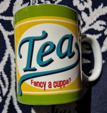 Ben De Lisi extra large giant tea mug green 'Fancy a Cuppa? ' 