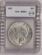 1927 PEACE DOLLAR ICG