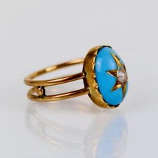 Antique Victorian Blue Enamel