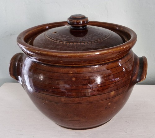 Vintage stoneware brown glazed - vintage,