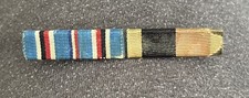 US Military WWII American Campaign & Occupation Medal Ribbons Bar with Pin Clasp