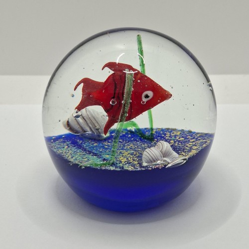Art glass aquarium paperweight - art,