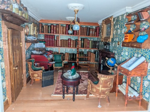 Dolls house victorian study - house,