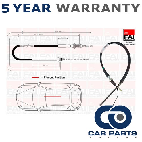 Hand brake cable rear cpo - brake, fits
