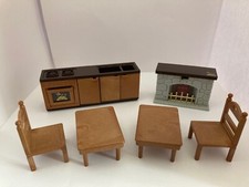 Maple Town Story fireplace, kitchen sink (no tap), 2 tables & 2 chairs vintage