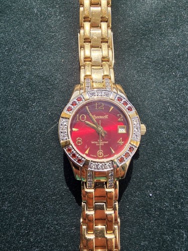 Ladies ingersoll red dial gem - ladies, dial,