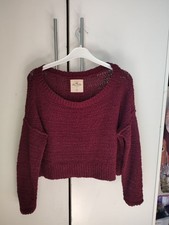Burgundy Red Maroon Knitted