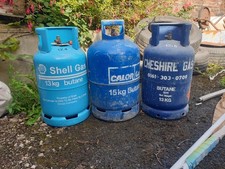 Gas bottles for sale, two partially filled - Shell empty - 13kg-15kg - £10 each