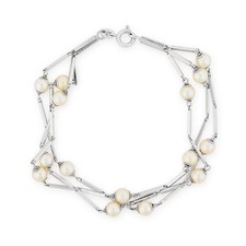 Vintage pearl 18k white gold