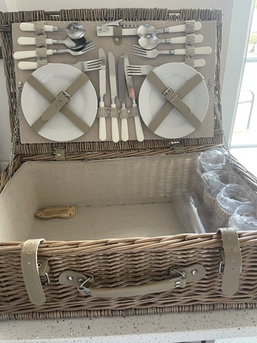 Large wicker hamper picnic - large,