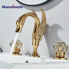 Luxury Gold Swan Crystal Dual