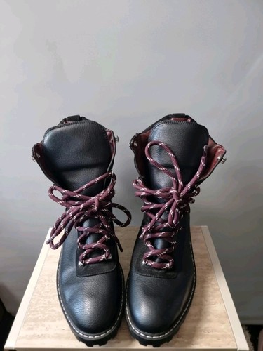 Black lace hiking boots - lace, up