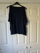 Blue Cold Shoulder Top
