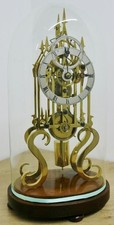 Rare Antique Sub Seconds English Single Fusee Skeleton Regulator Clock &  Dome