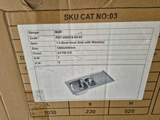 1.5 Bowl Inset Sink with Waste(s) 1000x500mm