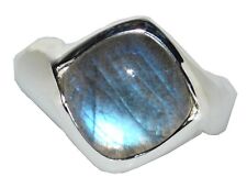 Shiny Labradorite Mens Ring; Authentic Gems Gents.925 Sterling SILVER Jewellery