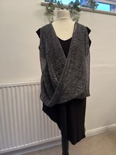 New Stunning Ladies Party  Dress/ Top Black With Silver Sparkles ,