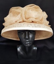 Victoria Ann Champagne Colour Hat. Round Shape. Occasion. Wedding. Races. 57cm