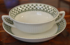 Adams English Ironstone Lincoln Green  Shamrock  soup bowl and  saucer