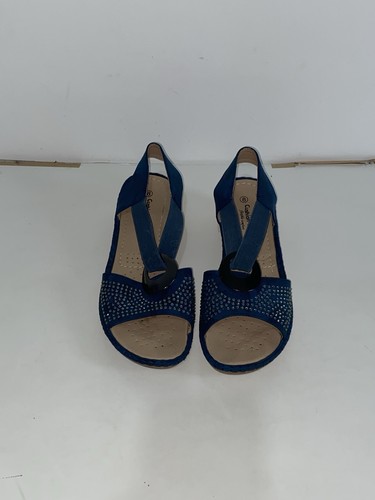 Cushion walk navy blue wedge - navy,