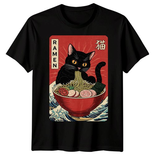 Ramen cat japanese food - cat, mens