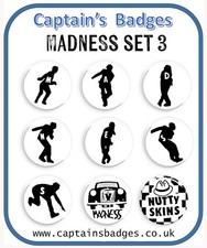 Set of 9 Madness Badges 25mm -