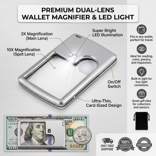 Pocket magnifier led - pocket, 6x