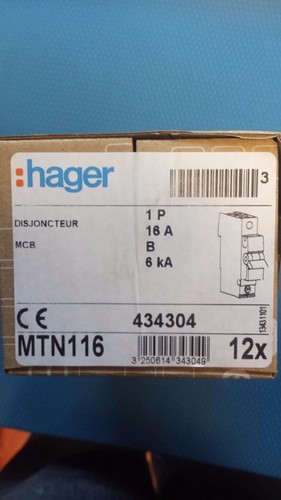 Hager mtn116 mcb mtn 16amp - mcb,
