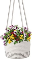 Long Cord Flower Pot, Hanging Rope Plant Pot Planter Basket, Hand Woven Plant Ho