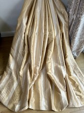 STUNNING LOVELY QUALITY BESPOKE GOLD RAW SILK/ ORGANZA STYLE FABRIC CURTAINS