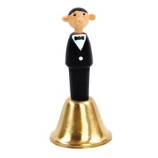 Kikkerland CU232 Waiter Dinner Bell, Beechwood, Multicolor