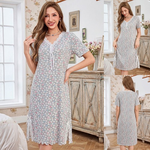 Womens nighties lace neck - womens,