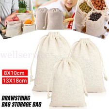 up100 Drawstring Storage Bags Calico Bags Cotton Tote Gift Bag Jute Sack Jewelry