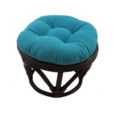 Rattan Footstool with Twill