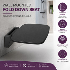 Fold down shower seat wall - down,